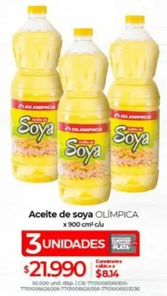 Olímpica Aceite de Soya 3x900cm oferta