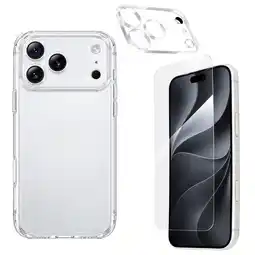 Falabella Estuche Rígido Transparente + Vidrio Biselado + Vidrio Camara Compatible Con iPhone 18 Pro oferta