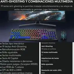 Falabella Kit Teclado y Mouse Gamer Scorpion KM-GX3 con Luces RGB en Negro oferta