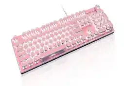 Falabella Teclado Gamer Mecanico Teclas redondas RGB Rosado Obsequio oferta