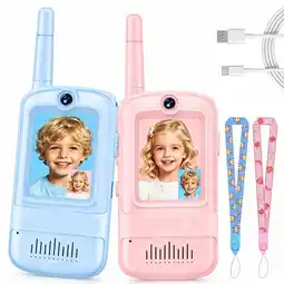 Falabella Walkie Talkies Infantiles con Pantalla Camara Recargables Rosa y Azul oferta
