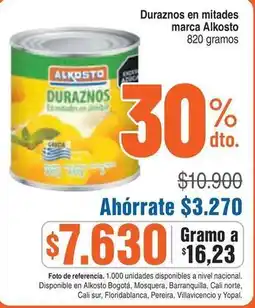Alkosto Alkosto - duraznos en mitades oferta