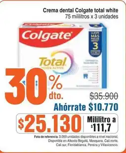Alkosto Colgate - crema dental total white oferta