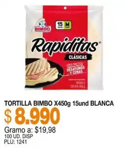 Mercar Bimbo tortilla rapiditas clasicas oferta