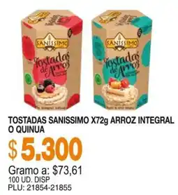 Mercar Sanissimo tostadas de arroz oferta