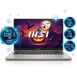 Falabella MODERN 13 F13MG-097XCO INTEL CORE 5 120U, DDR4 24GB, SSD 1TB, PANTALLA 13.3 FHD IPS, PLATEADO oferta