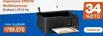 Epson - impresora multifuncional ecotank l3310 hg
