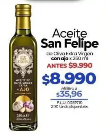Aceite San Felipe de Oliva Extra Virgen con ajo