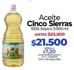 Supermercados Surtiplaza Aceite Cinco Sierras oferta