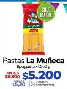 Supermercados Surtiplaza Pastas La Muñeca Spaguetti oferta