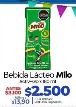 Supermercados Surtiplaza Bebida Lácteo Milo oferta