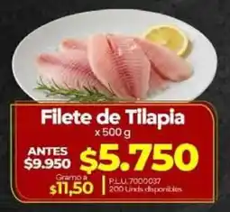 Supermercados Surtiplaza Filete de Tilapia oferta