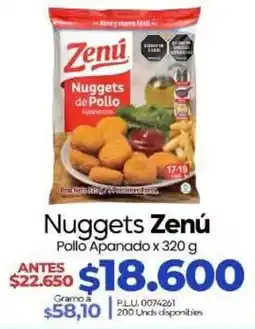 Supermercados Surtiplaza Zenu Nuggets de Pollo Apanadas oferta