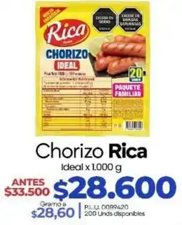 Supermercados Surtiplaza Rica chorizo ideal oferta