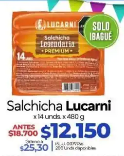 Supermercados Surtiplaza Salchicha Lucarni oferta
