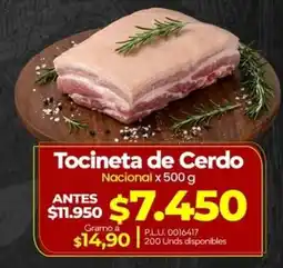 Supermercados Surtiplaza Tocineta de Cerdo oferta