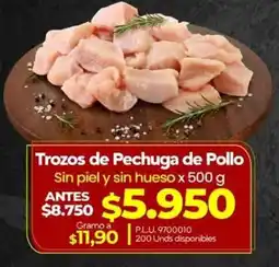 Supermercados Surtiplaza Trozos de Pechuga de Pollo oferta