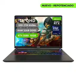 Falabella Portatil Gamer Vector 16 Hx AI Intel Core Ultra 9 275HX Ram 32gb Ssd 2tb Rtx 5080 16gb oferta