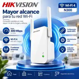 Falabella Repetidor Extensor WiFi DS-3WRE3N N300 300Mbps 2.4GHz WiFi 4 Doble Antena WPS oferta