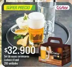 Jumbo Cristar - set de vasos cerveceros lisboa oferta