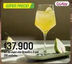 Jumbo Cristar - set de copas vino brunello oferta