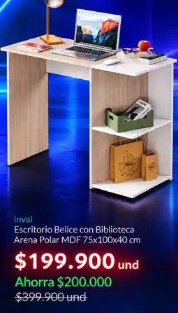 Homecenter Inval Escritorio Belice con Biblioteca oferta