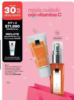 Avon Anew - kit x 2 crema estelar con vitamina c 80 g + serum facial antioxidante con vitamina c 30 ml oferta