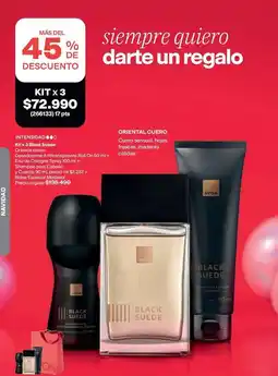 Avon Avon - black suede eau de cologne spray 100 ml + deo cologne spray 150 ml + shampoo for hair 200 ml oferta