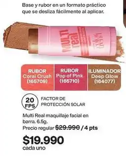Avon Coral - multi real maquillaje facial en barra oferta