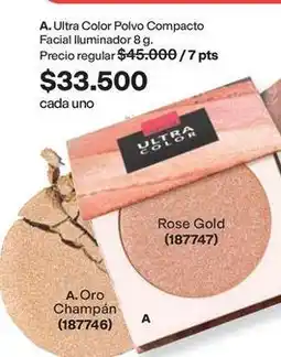 Avon Compacto - ultra color polvo compacto facial iluminador 8 g. (187746) / rose gold (187747) oferta