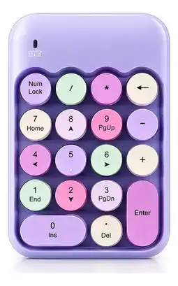 Falabella Teclado Numerico Mini Portatil Inalambrico Retro X910 Pastel Morado oferta
