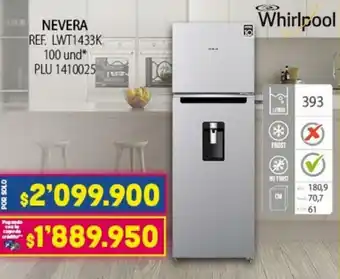 Colsubsidio Whirlpool Nevera LWT1433K oferta