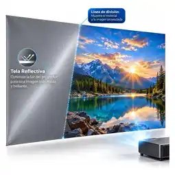 Falabella Pantalla Proyector 100 Pulgadas Telón Reflectivo Gris Tela oferta