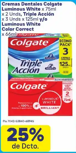 La Gran Colombia Colgate cremas dentales luminous white color correct oferta