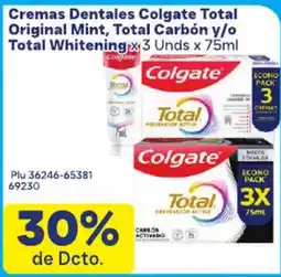 La Gran Colombia Colgate cremas dentales total original mint total carbon y/o total whitening oferta
