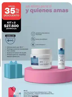 Avon Piel - kit x 2 crema facial hidratante + protector labial oferta