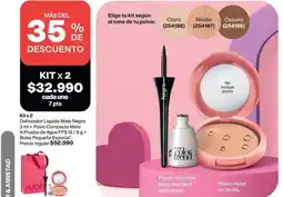 Avon Compacto - delineador líquido mate negro + polvo compacto mate oferta