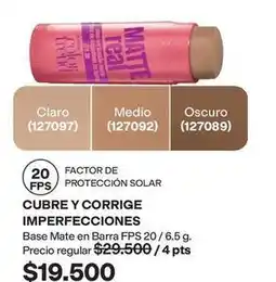 Avon Real - base mate en barra fps 20 oferta