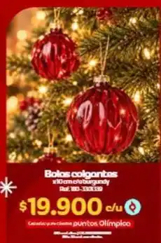 Olímpica Bolas colgantes x10cm of burgundy ref. 180-330819 oferta