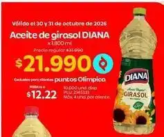 Olímpica Diana - aceite de girasol oferta