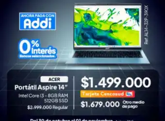Acer - portátil aspire 14
