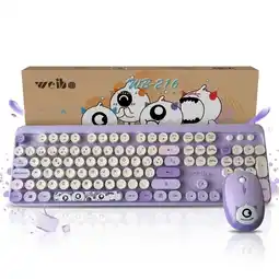 Falabella Combo Teclado Mouse Mecánico Inalambrico Letra Ñ 2.4g Purpura Pastel oferta