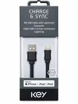 Falabella Cable Usb A - Lightning 3metros Negro KEY oferta