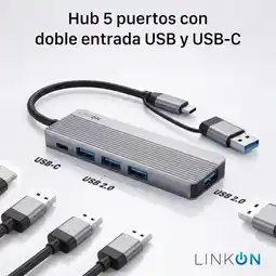 Falabella Hub Usb Adaptador 5 en 2 USB y USB-C Macbook Windows oferta