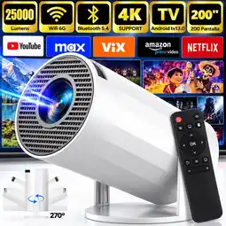 Falabella Proyector Portátil Inteligente HD 4K WiFi Bluetooth Mini Cine en Casa oferta