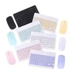 Falabella Teclado Bluetooth Recargable Mouse Keyboard Color Pastel Kit oferta