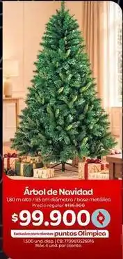 Olímpica Exclusivo - árbol de navidad 1,80 m alto / 95 cm diámetro / base metálico oferta