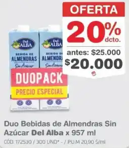 Makro Del Alba bebidas de almendras sin azúcar oferta