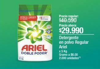 Jumbo Detergente en polvo regular ariel x 5 kg oferta