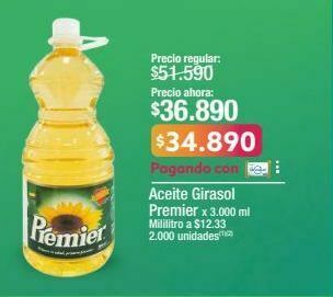 Jumbo Aceite girasol premier x 3.000 ml oferta